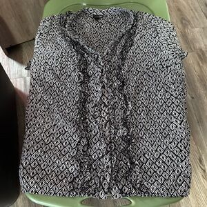 East 5th Geometric Black and White Blouse
